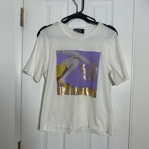 White Graphic Short Sleeve T-Shirt 100% Cotton